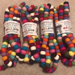 (4) Trader Joe’s Felted Wool Garland NEW